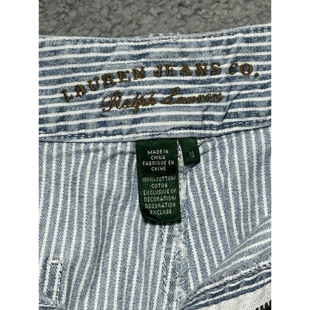 Lauren Jeans Co Seersucker Shorts Womens Size 10 Polo Ralph Lauren Chore Shorts - Picture 8 of 15